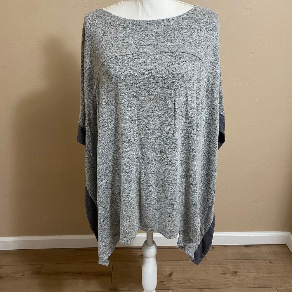 White House Black Market Poncho Sweater Womens Small Gray Marbled - Picture 1 of 7